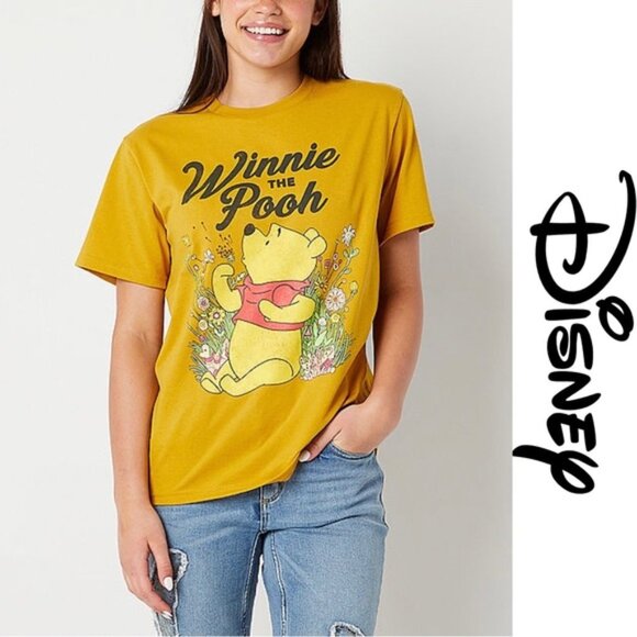 Disney | Floral Winnie The Pooh Boyfriend Crew Neck Tee | Size Extra Small - Picture 1 of 7